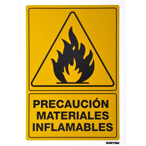 SEÑAL PRECAUCIÓN MATERIALES INFLAMABLES Surtek Moreno Diesel