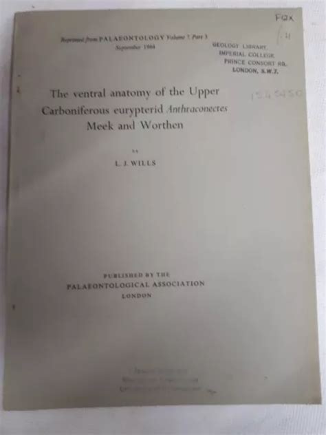 THE VENTRAL ANATOMY Of The Upper Carboniferous Eurypterid ...