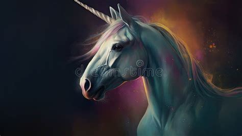 Beautiful Unicorn Horse . Ancient Mythical Creature Stock Illustration ...