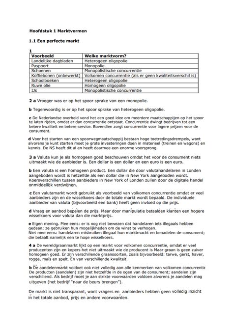 3 Marktvormen En Marktfalen Economie Studeersnel