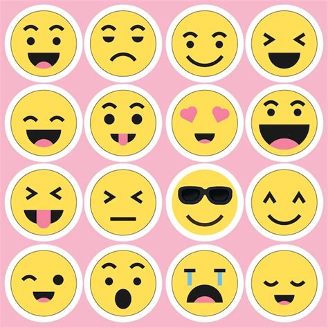 Conjunto De Emoticonos Emoticonos Un Conjunto De Emojis De Dibujos