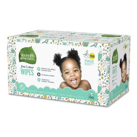 Seventh Generation Free And Clear Baby Wipes With Dispenser 12pk768ct