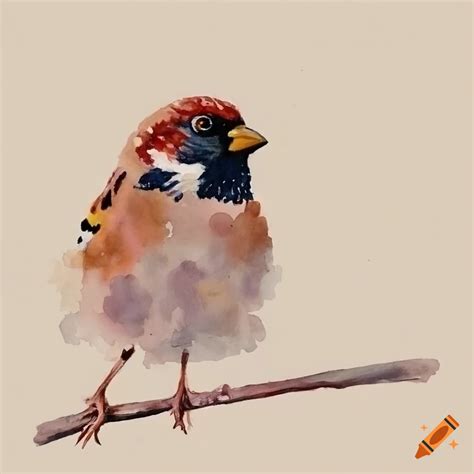 Watercolor Painting Of A Sparrow On Craiyon