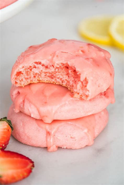 Glazed Strawberry Cake Mix Cookies Fun Cookie Recipes