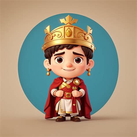 Emperador romano lindo dibujos animados icono vectorial ilustración