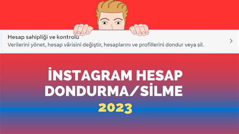 YENİ GÜNCELLEME İLE İNSTAGRAM HESAP DONDURMA İNSTAGRAM HESAP SİLME