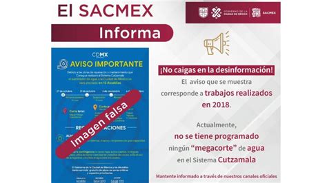 CDMX Sacmex alerta por falso aviso de corte de agua en 13 alcaldías