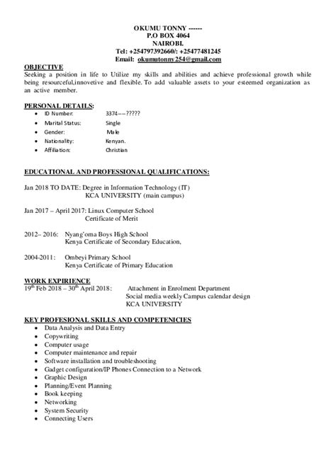 Pdf How To Write A Cv In Kenya Cv 2019 Degree Tosh T E C H N O L O