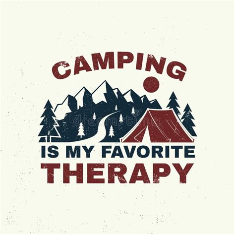 Camping Is My Favorite Therapy Vector Concept For Shirt Logo Print