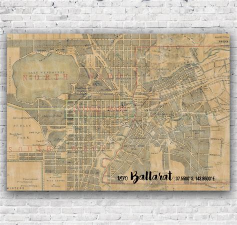 Ballarat Map Niven's Mining Map of Ballarat 1870 - Etsy Australia