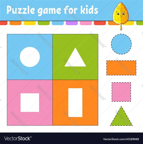 Puzzle game for kids cut and paste cutting Vector Image