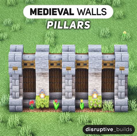 Here Are 4 Types Of A Medieval Wall I Created Minecraftbuilds