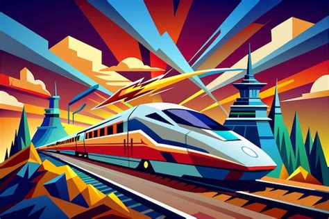 Tren Bala De Alta Velocidad Vector Premium Generado Con Ia