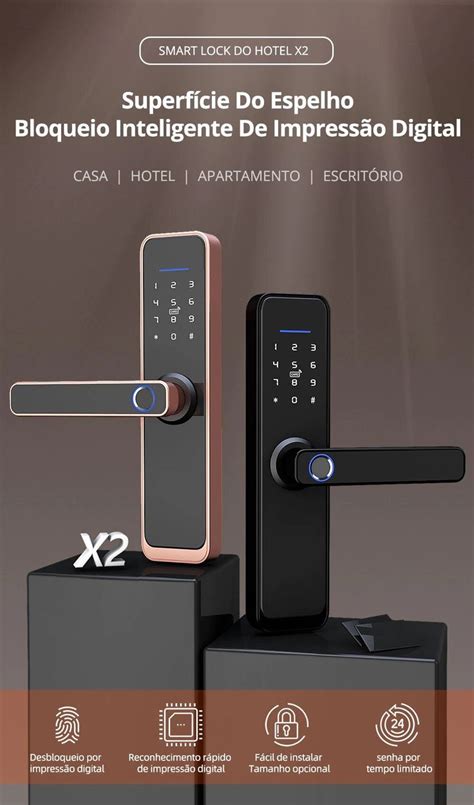 Fechadura inteligente Smartlock Wifi Impressão digital tag senha