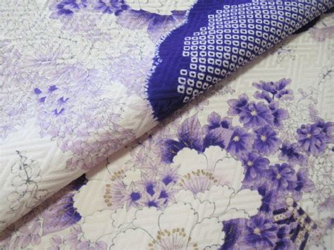 Tela De Seda Japonesa Pura De Kyoto Ivory Y Purple Cherry Etsy