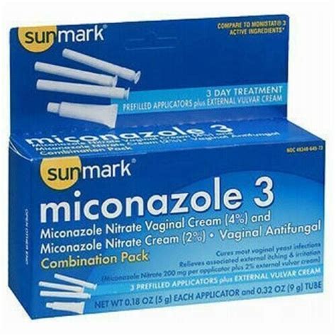 Sunmark Miconazole 3 Vaginal Antifungal Combination Pack Prefilled