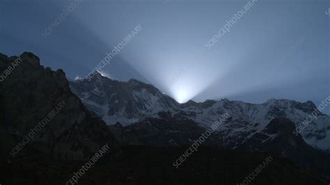 Sunrise over the Himalayas, Nepal - Stock Video Clip - K011/9511 ...