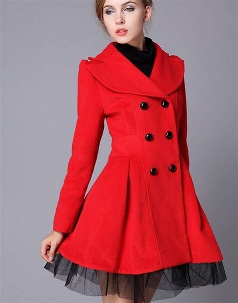 Double Breasted Wool Long Winter Dress Jacket Coat On Storenvy