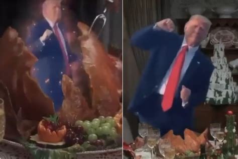 Donald Trump Dances Out of Thanksgiving Turkey in Bizarre Viral Video - Newsweek