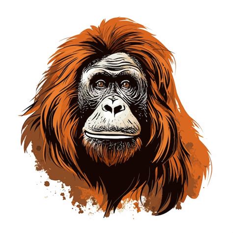 Premium Vector Orangutan Hand Drawn Sketched Vector