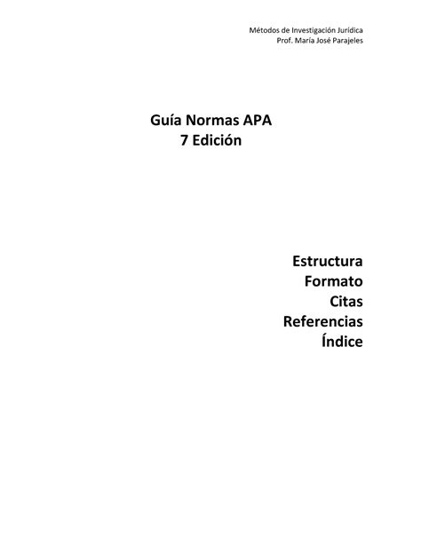 Guia Normas Apa Prof María José Parajeles Guía Normas Apa 7 Edición