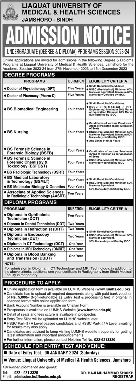 Liaquat University Of Medical Health Sciences Lumhs