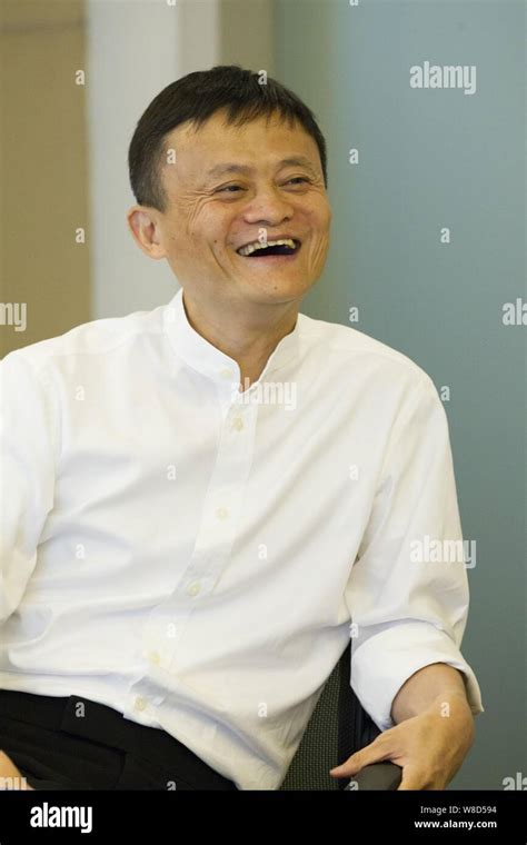 Jack Ma Yun, Chairman of Alibaba Group, reacts during an interview ...