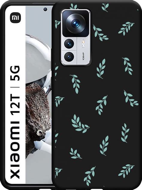 Xiaomi 12T 12T Pro Hoesje Zwart Kleine Blaadjes Designed By Cazy Bol