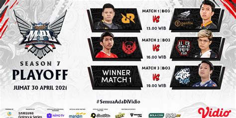 Jadwal Playoff Mpl Season Di Vidio Jumat April Dibuka Duel