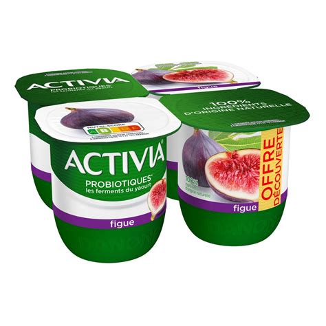 ACTIVIA Probiotiques Yaourt Saveur Figue 4x125g Pas Cher Auchan Fr