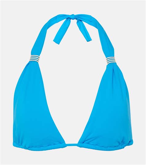 Grenada Halterneck Bikini Top In Blue Melissa Odabash Mytheresa