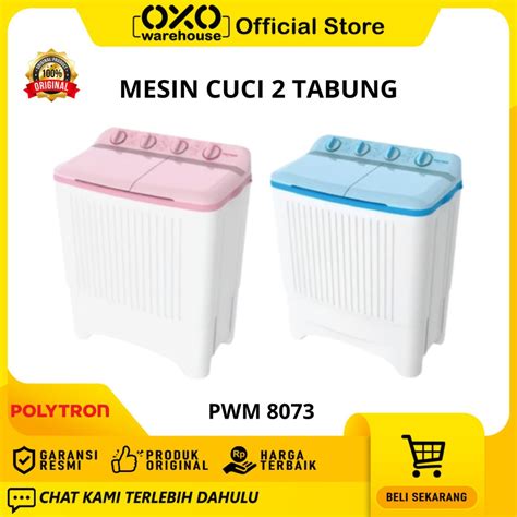 Jual POLYTRON Mesin Cuci 2 Tabung 8 Kg Low Watt Garansi Resmi Shopee