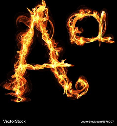 Fire Alphabet Letter Royalty Free Vector Image