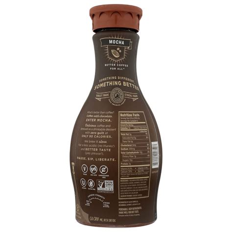 Califia Farms Mocha Cold Brew Coffee With Almond Milk Non Dairy Iced Latte Sweet 48oz Pack