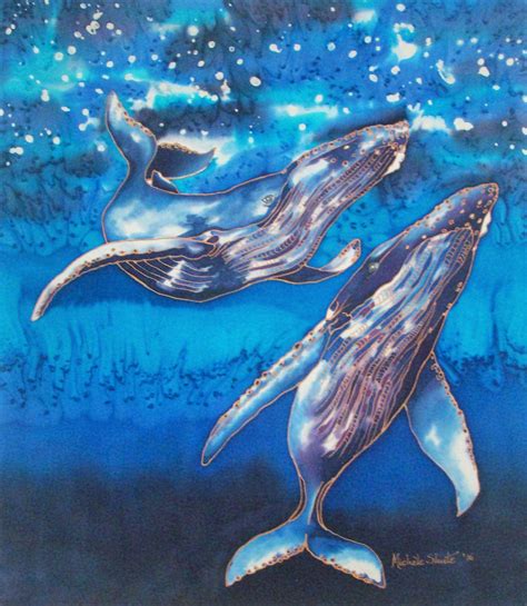 Whales Painted On Silk Michele Shute Part Of An Underwater Theme