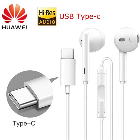 HUAWEI Original CM33 Earphone USB Type-C In Ear Hearphone Headset Mic ...