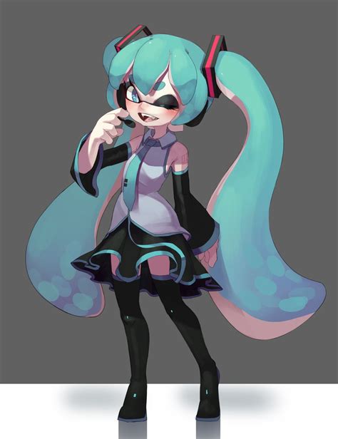 Aww Hatsune Miku As An Inkling Cartoon Conversion Nintendo