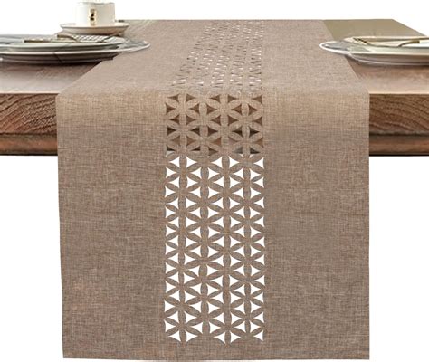 BAZIOE Chemin De Table Beige Lin 180 X 32 Cm Chemin De Table Moderne