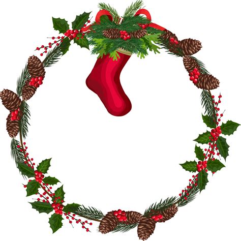 Christmas wreath illustration on transparent background. 32726762 PNG