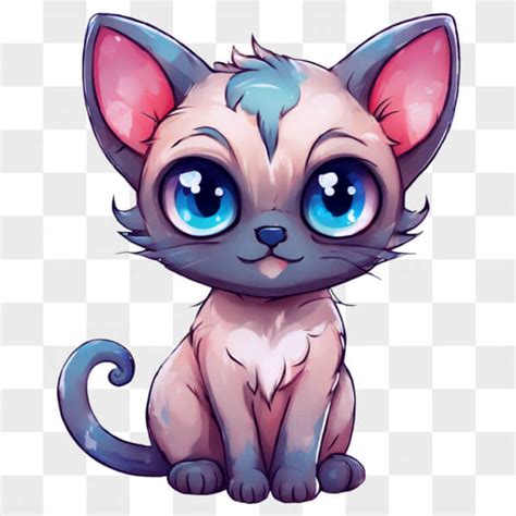 Baixe Gato De Desenho Animado Kawaii Olhos Azuis Kawaii Creative