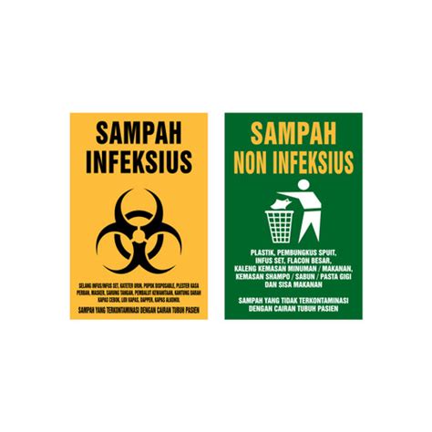 Jual Stiker Label Tong Sampah Medis Infeksius Non Infeksius 10x15cm