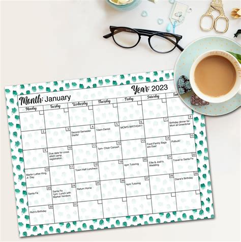 Editable & Printable Blank Calendar Pages Perpetual Calendar Digital ...