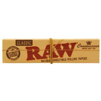 RAW Rolling Papers Organic Connoisseur King Size Slim With Tips