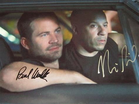 Paul Walker Vin Diesel Fast Furious Photo Signed 8x11 And Coa 2017064291