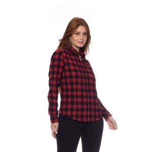 Camisa Feminina Xadrez Flanelada Manga Longa Crocker