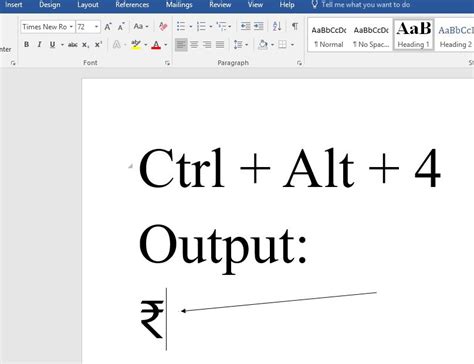 How To Insert Indian Rupee Symbol In Word 2010 - Calendar Printable ...