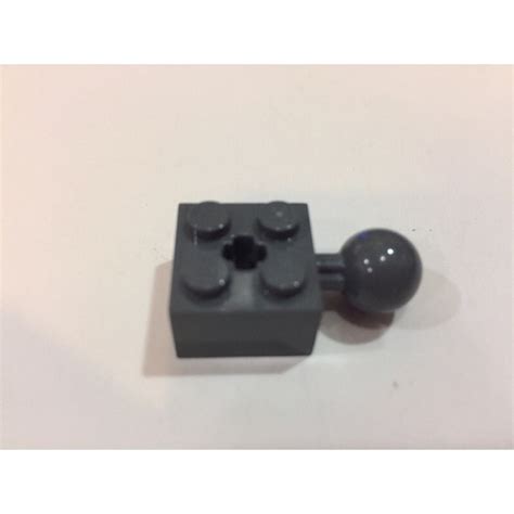 Authentic Lego Dark Bluish Gray Technic Brick Modified 2 X 2 With Ball