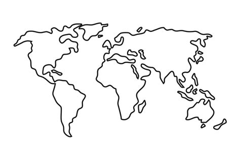 Simple world map in flat style isolated on white background. Vector ...