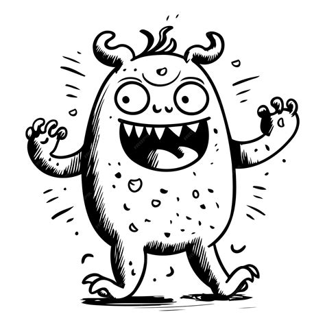 Premium Vector Funny Cartoon Monster Vector Illustration Isolated On