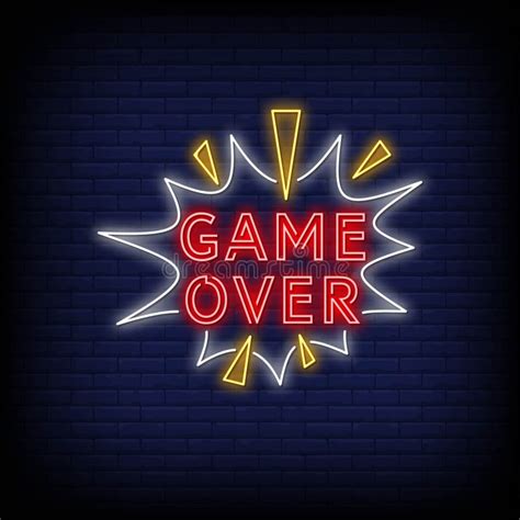 Game Over Neon Signs Style Text Vector Stock Vector Illustration Of